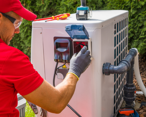 Swimming pool heater installation